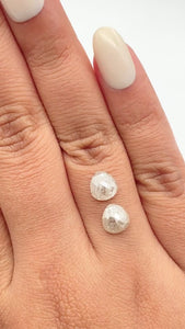 3.17cttw | Salt & Pepper Pear Shape Rose Cut Diamond Matched Pair - Modern Rustic Diamond