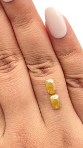 1.33cttw | Rustic  Emerald Shape Rose Cut Diamond Matched Pair - Modern Rustic Diamond