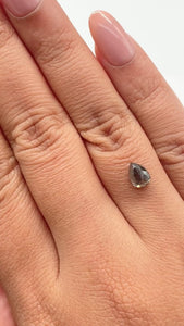 0.98ct | Salt & Pepper Pear Shape Rose Cut Diamond - Modern Rustic Diamond