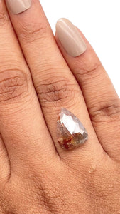 4.37ct | Salt & Pepper Pear Shape Rose Cut Diamond - Modern Rustic Diamond