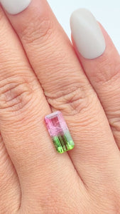 3.19ct |  Emerald Shape Step Cut Tourmaline - Modern Rustic Diamond
