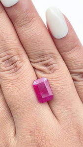 4.26ct | Red/ Emerald Shape Step Cut Diamond - Modern Rustic Diamond