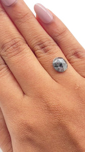 2.38ct | Salt & Pepper Oval Shape Rose Cut Diamond - Modern Rustic Diamond