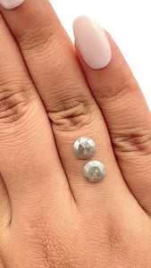 1.62cttw | Rustic  Round Shape Rose Cut Diamond Matched Pair - Modern Rustic Diamond
