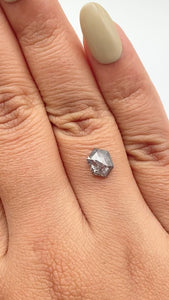 1.18ct | Salt & Pepper Hexagon Shape Rose Cut Diamond - Modern Rustic Diamond