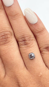 0.65ct | Salt & Pepper Cushion Shape Rose Cut Diamond - Modern Rustic Diamond