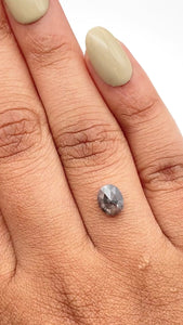 1.11ct | Salt & Pepper Oval Shape Rose Cut Diamond - Modern Rustic Diamond