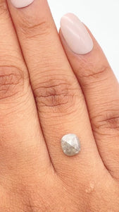 0.78ct | Salt & Pepper Cushion Shape Rose Cut Diamond - Modern Rustic Diamond