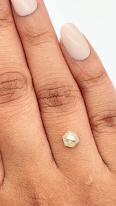 0.71ct | Rstc/ Hexagon Shape Rose Cut Diamond - Modern Rustic Diamond