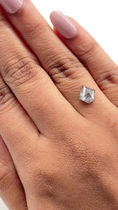 1.26ct | Salt & Pepper Shield Shape Rose Cut Diamond - Modern Rustic Diamond