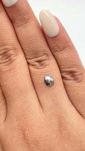 0.72ct | Salt & Pepper Pear Shape Rose Cut Diamond - Modern Rustic Diamond