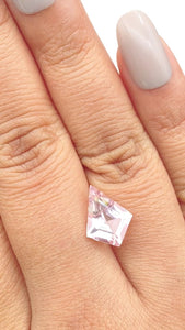 2.58ct |  Kite Shape Step Cut Morganite - Modern Rustic Diamond
