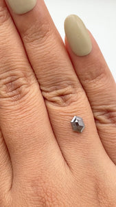 0.59ct | Salt & Pepper Hexagon Shape Step Cut Diamond - Modern Rustic Diamond
