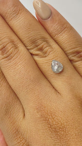 1.06ct | Salt & Pepper Pear Shape Rose Cut Diamond - Modern Rustic Diamond