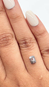 0.77ct | Salt & Pepper Emerald Shape Step Cut Diamond - Modern Rustic Diamond