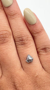 0.95ct | Salt & Pepper Shield Shape Rose Cut Diamond - Modern Rustic Diamond