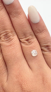 0.63ct | Salt & Pepper Cushion Shape Rose Cut Diamond - Modern Rustic Diamond