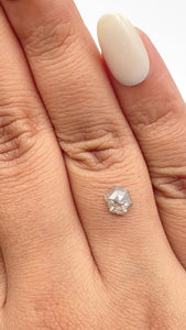 0.71ct | Salt & Pepper Hexagon Shape Rose Cut Diamond - Modern Rustic Diamond