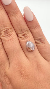 3.85ct | Rustic Grayish Brown Pear Shape Rose Cut Diamond - Modern Rustic Diamond