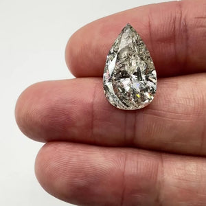 11.08ct | H/I1 Pear Shape Brilliant Cut Diamond (EGL USA) - Modern Rustic Diamond