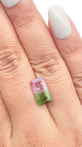 3.67ct |  Emerald Shape Step Cut Tourmaline - Modern Rustic Diamond