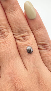 0.53ct | Salt & Pepper Hexagon Shape Rose Cut Diamond - Modern Rustic Diamond