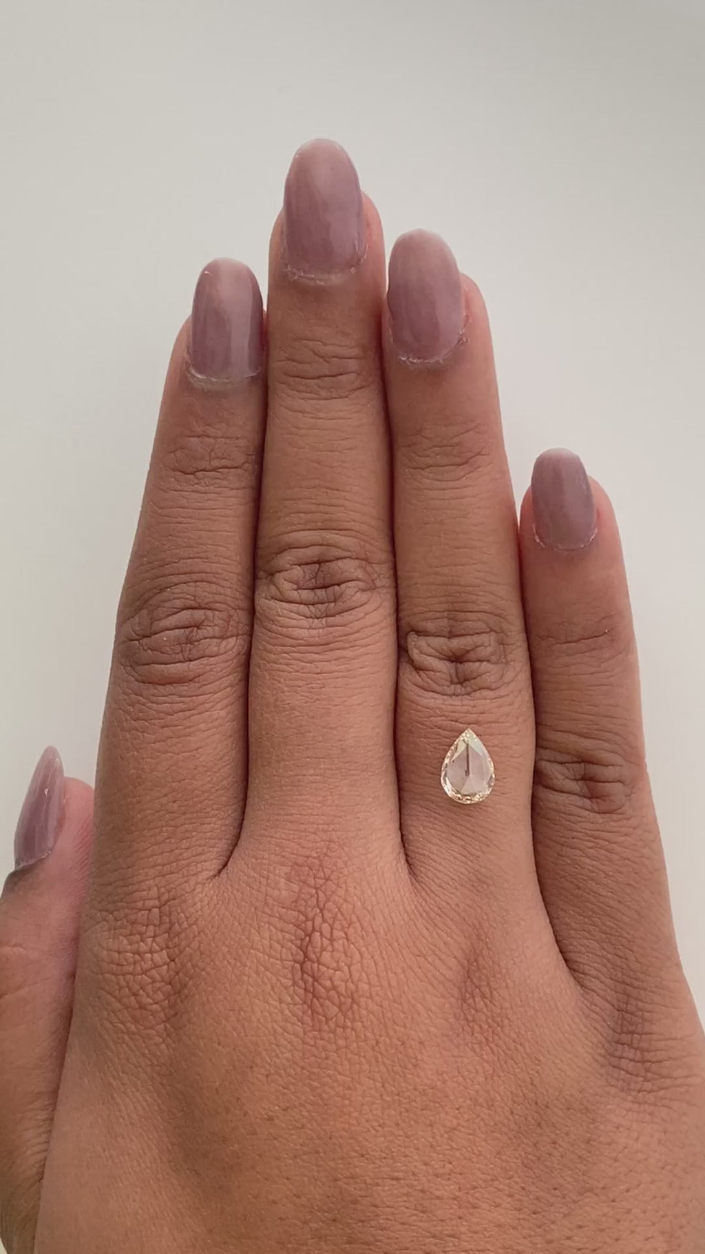 1.19ct | Champagne VVS Pear Shape Rose Cut Diamond - Modern Rustic Diamond