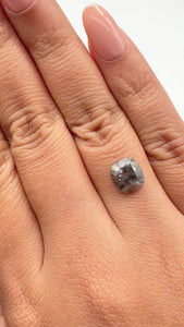 2.04ct | Salt & Pepper Cushion Shape Rose Cut Diamond - Modern Rustic Diamond