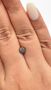0.94ct | Salt & Pepper Cushion Shape Rose Cut Diamond - Modern Rustic Diamond