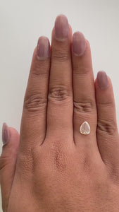 0.99ct | Champagne VS Pear Shape Rose Cut Diamond - Modern Rustic Diamond