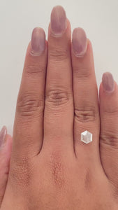 1.13ct | Salt & Pepper Hexagon Shape Rose Cut Diamond - Modern Rustic Diamond