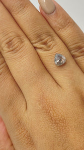 1.36ct | Salt & Pepper Pear Shape Rose Cut Diamond - Modern Rustic Diamond
