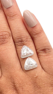 4.48cttw | Rustic Pear Shape Rose Cut Diamond Matched Pair - Modern Rustic Diamond