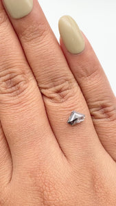 0.79ct | Salt & Pepper Shield Shape Rose Cut Diamond - Modern Rustic Diamond