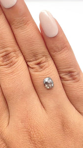 1.09ct | Salt & Pepper Oval Shape Rose Cut Diamond - Modern Rustic Diamond