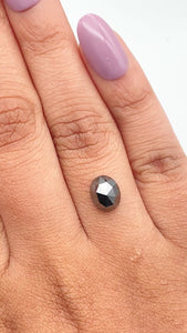 1.86ct | Black Oval Shape Rose Cut Diamond - Modern Rustic Diamond