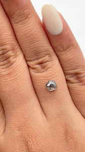 0.91ct | Salt & Pepper Hexagon Shape Rose Cut Diamond - Modern Rustic Diamond