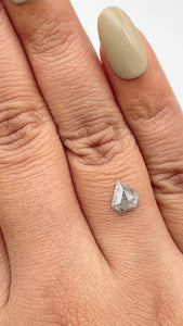 0.77ct | Salt & Pepper Shield Shape Rose Cut Diamond - Modern Rustic Diamond
