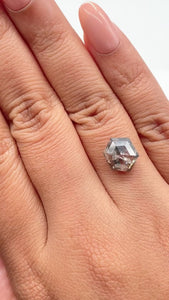 3.70ct | Salt & Pepper Hexagon Shape Rose Cut Diamond - Modern Rustic Diamond