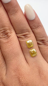 2.38cttw | Rustic  Cushion Shape Rose Cut Diamond Matched Pair - Modern Rustic Diamond