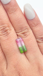 4.03ct |  Emerald Shape Step Cut Tourmaline - Modern Rustic Diamond