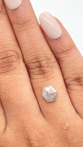 1.03ct | Salt & Pepper Hexagon Shape Rose Cut Diamond - Modern Rustic Diamond