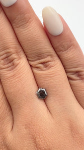 0.87ct | Salt & Pepper Hexagon Shape Brilliant Cut Diamond - Modern Rustic Diamond