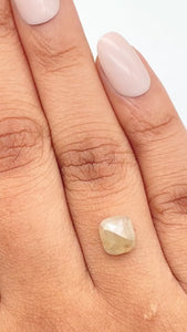 1.53ct | Salt & Pepper Cushion Shape Rose Cut Diamond - Modern Rustic Diamond