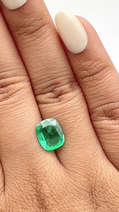 2.16ct | Brilliant Cut Cushion Shape Brazil Emerald - Modern Rustic Diamond