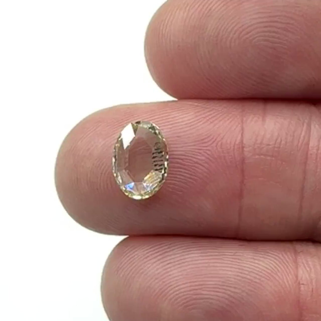 1.56ct | Yellow VVS Oval Shape Rose Cut Diamond - Modern Rustic Diamond