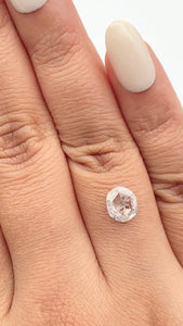 0.96ct | Salt & Pepper Oval Shape Rose Cut Diamond - Modern Rustic Diamond