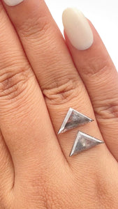 2.80cttw | Rustic Triangular Shape Rose Cut Diamond Matched Pair - Modern Rustic Diamond