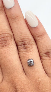 0.86ct | Salt & Pepper Asscher Shape Step Cut Diamond - Modern Rustic Diamond