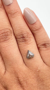 0.87ct | Salt & Pepper Shield Shape Rose Cut Diamond - Modern Rustic Diamond
